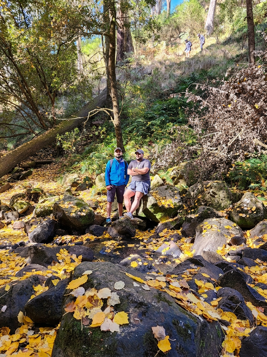 The Hike 5ive guides on a forest trail in Victoria